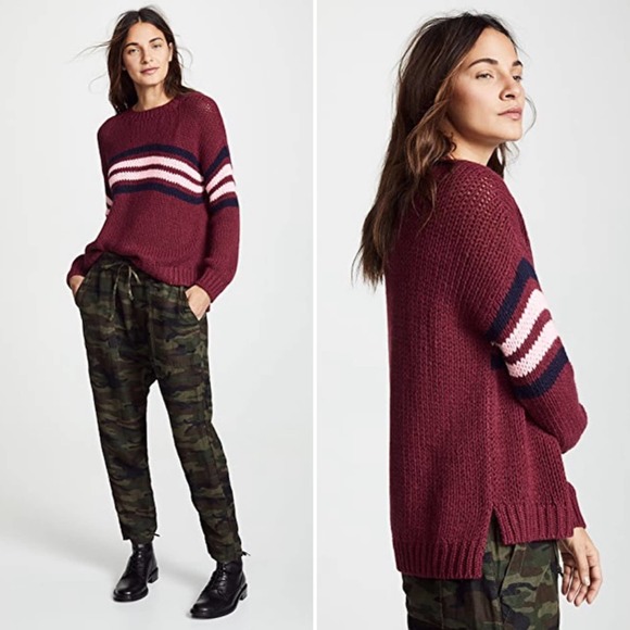 XIRENA Apres Ski Sweater in St. Moritz Size Small Burgundy Red Pink Alpaca Blend - Picture 4 of 16